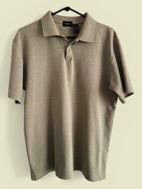 Claiborne MENS Olive Green Pima Blend Polo Shirt Sz L